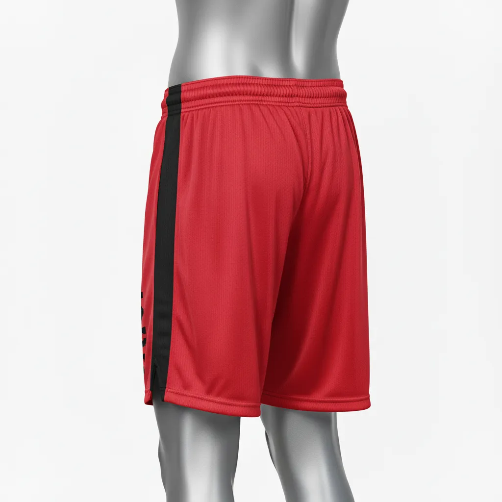 Custom Wrestling Practice Shorts - Black - Cardinal Panel - Front View - Kinexa Sportswear