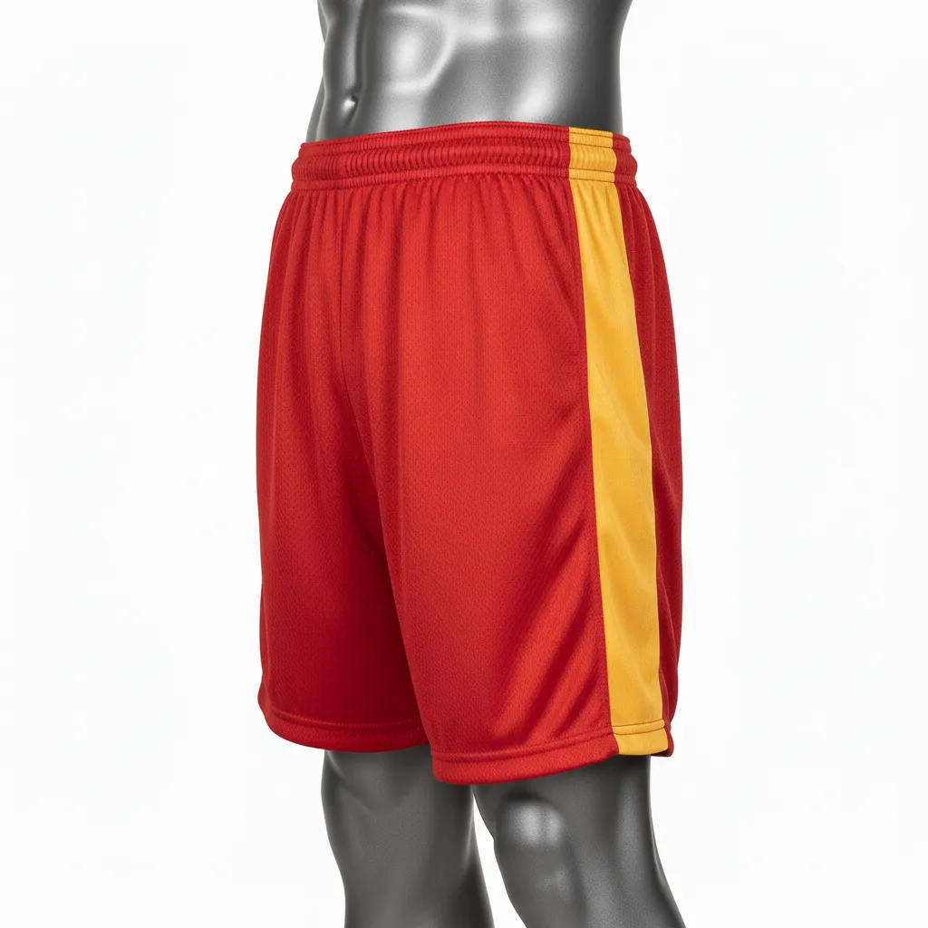 Custom Wrestling Practice Shorts - Gold - Cardinal Vegas Panel - Back View - Kinexa Sportswear