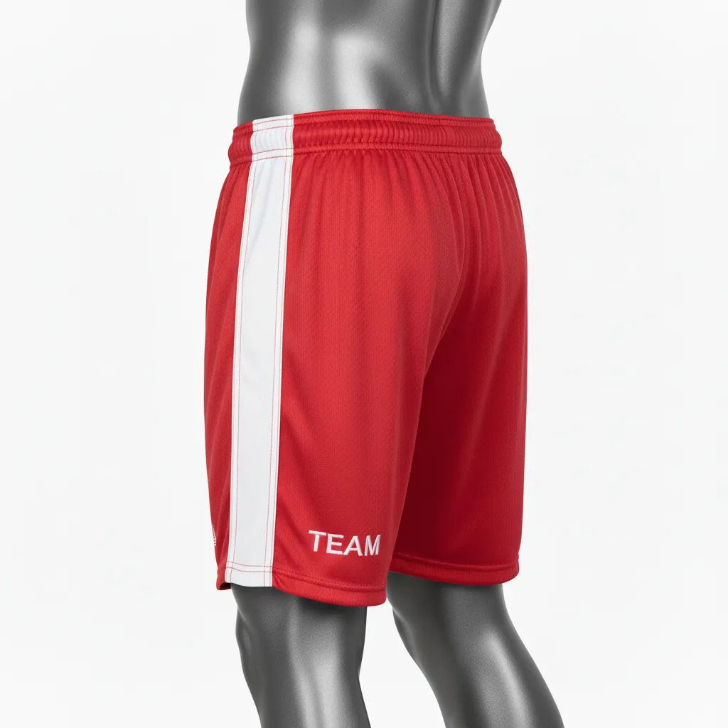 Custom Wrestling Practice Shorts - White - Cardinal Panel - Front View - Kinexa Sportswear