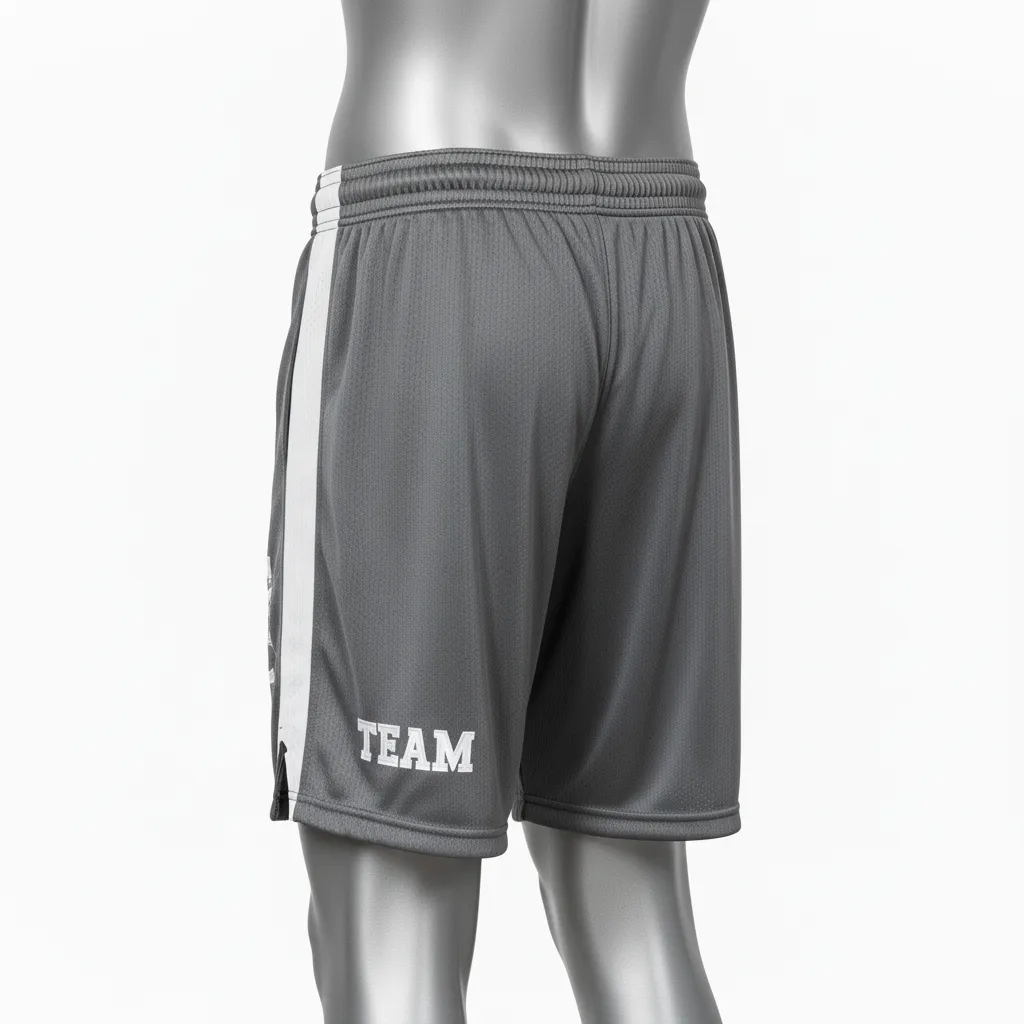 Custom Wrestling Practice Shorts - White - Charcoal Panel - Side View - Kinexa Sportswear