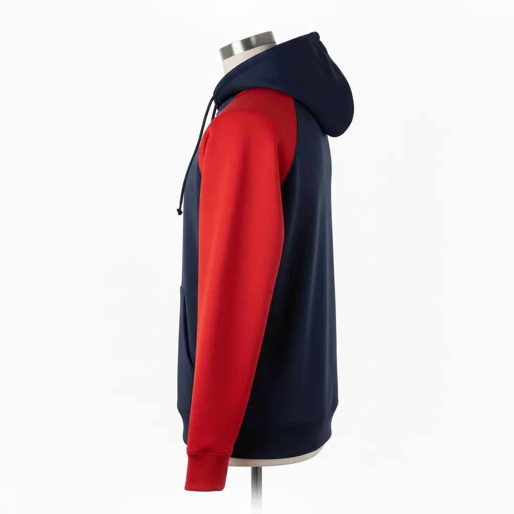 Custom Wrestling Pullover Hoodie - Black, Red - Raglan - Back View - Kinexa Sportswear