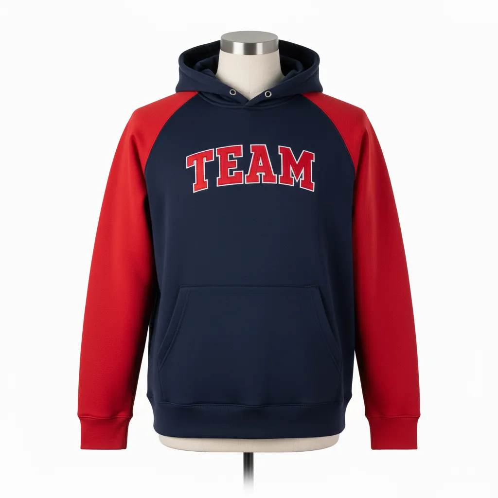 Custom Wrestling Pullover Hoodie - Black, Red - Raglan - Front View - Kinexa Sportswear