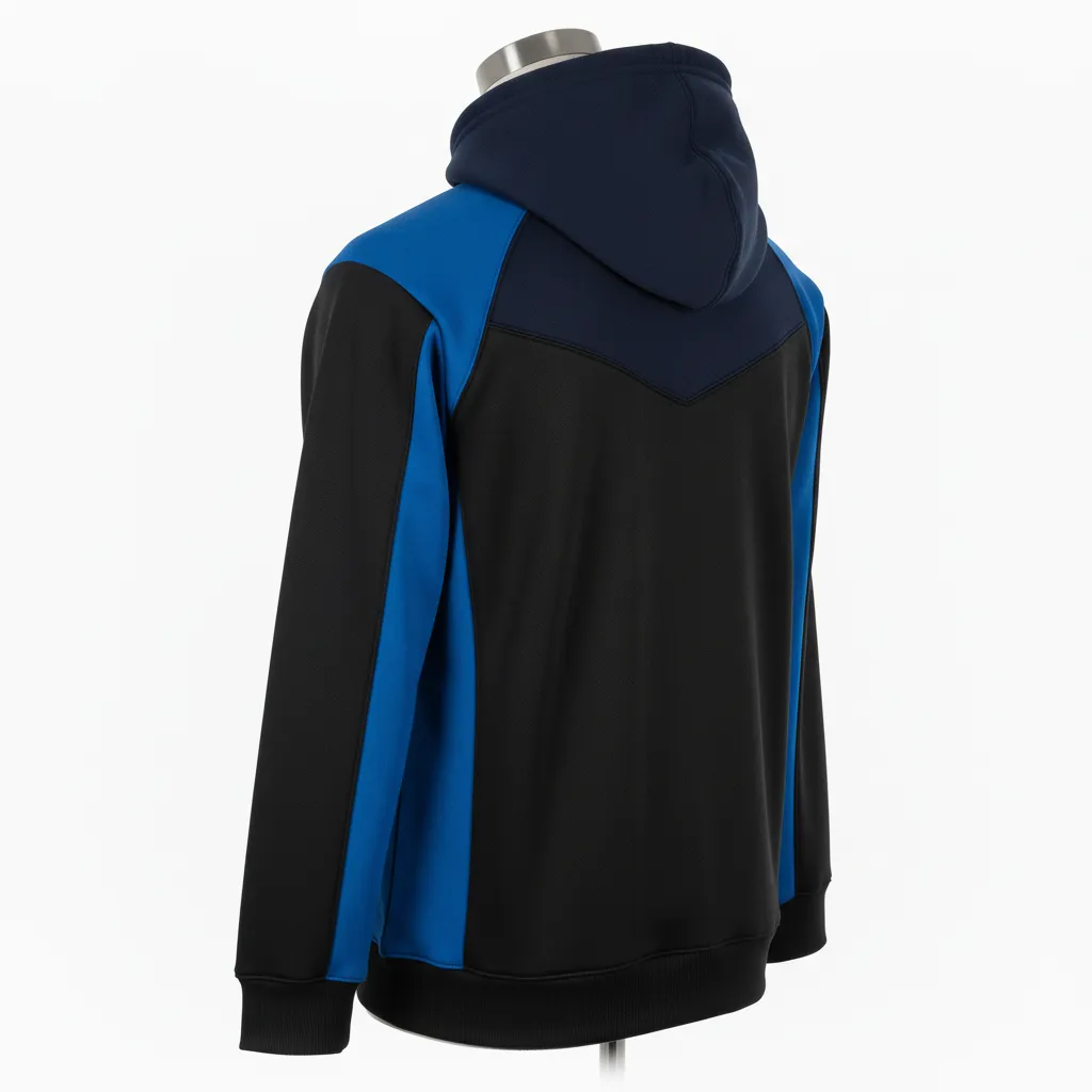 Custom Wrestling Pullover Hoodie - Black - Royal Raglan - Back View - Kinexa Sportswear