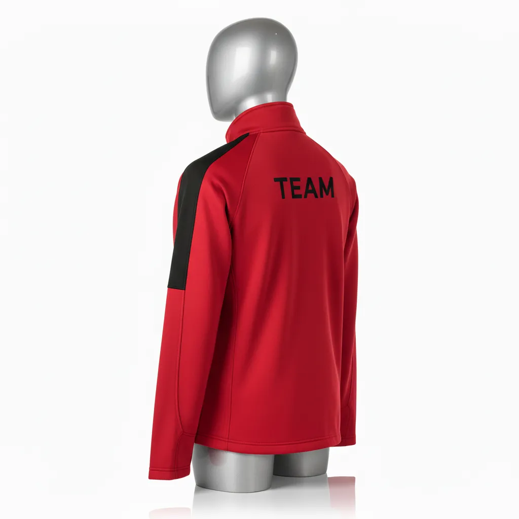 Custom Wrestling Quarter Zipper Warmup Jacket - Black - Cardinal Raglan - Front View - Kinexa Sportswear