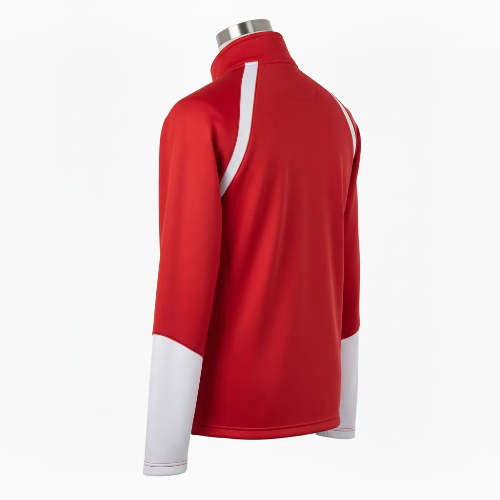 Custom Wrestling Quarter Zipper Warmup Jacket - White - Cardinal Raglan - Back View - Kinexa Sportswear