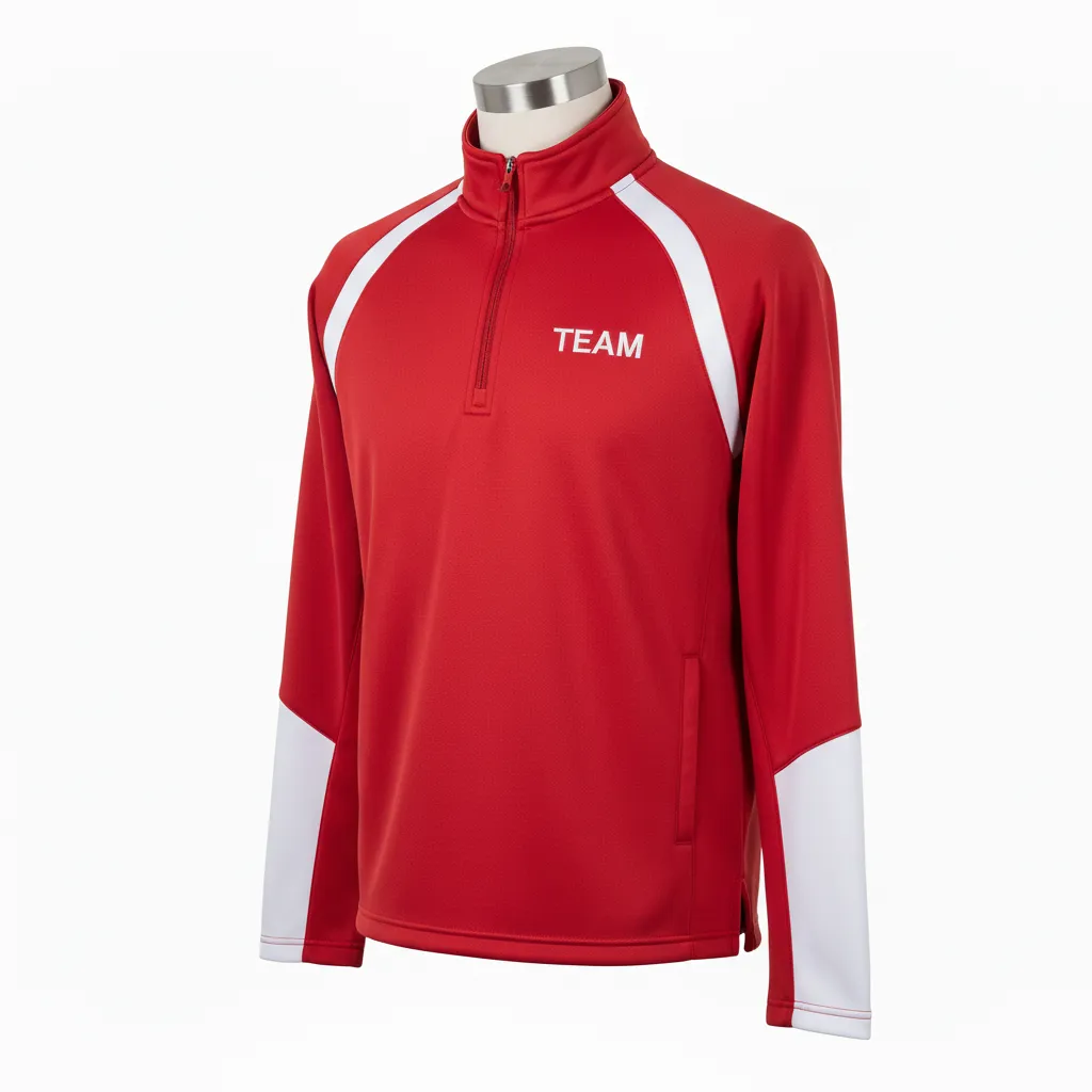 Custom Wrestling Quarter Zipper Warmup Jacket - White - Cardinal Raglan - Front View - Kinexa Sportswear