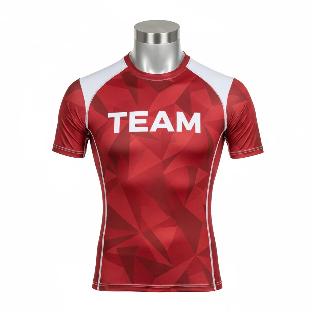 Custom Wrestling Short Sleeve Compression Shirt - White - Cardinal Shoulder Panel - Front View - Kinexa Sportswear