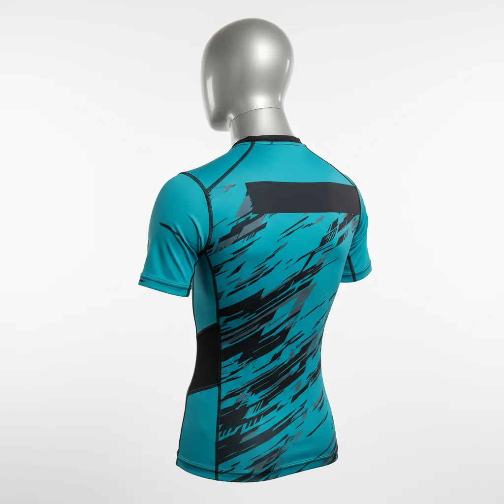 Custom Wrestling Short Sleeve Compression Shirts - Back View - KINEXA