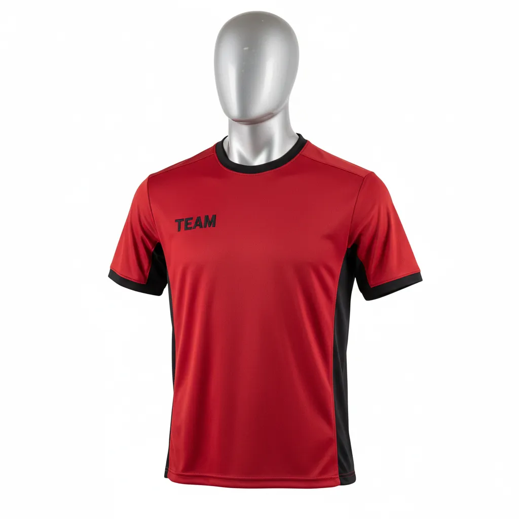 Custom Wrestling Short Sleeve Performance Shirt - Black - Cardinal Side Panel - Front View - Kinexa Sportswear