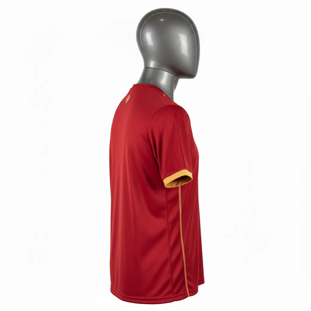 Custom Wrestling Short Sleeve Performance Shirt - Gold - Cardinal Vegas Trim - Back View - Kinexa Sportswear