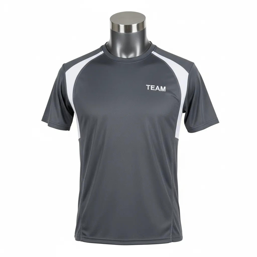 Custom Wrestling Short Sleeve Performance Shirt - White - Charcoal Shoulder Panel - Front View - Kinexa Sportswear