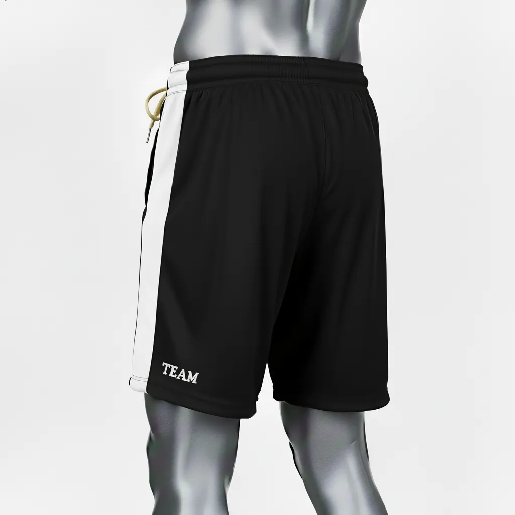 Custom Wrestling Training Shorts - Black, White - Side Stripe - Front View - Kinexa Sportswear