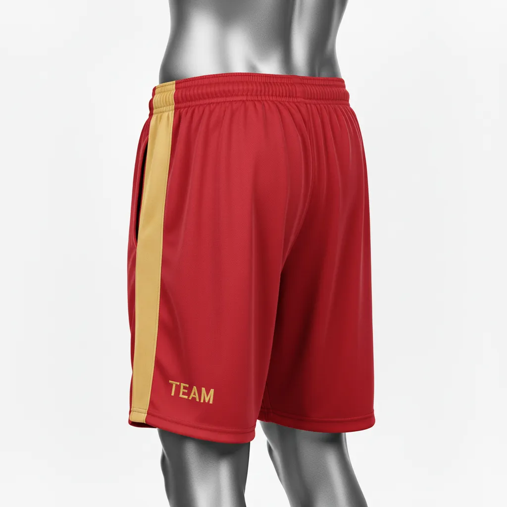 Custom Wrestling Training Shorts - Gold - Cardinal Vegas Side Stripe - Front View - Kinexa Sportswear