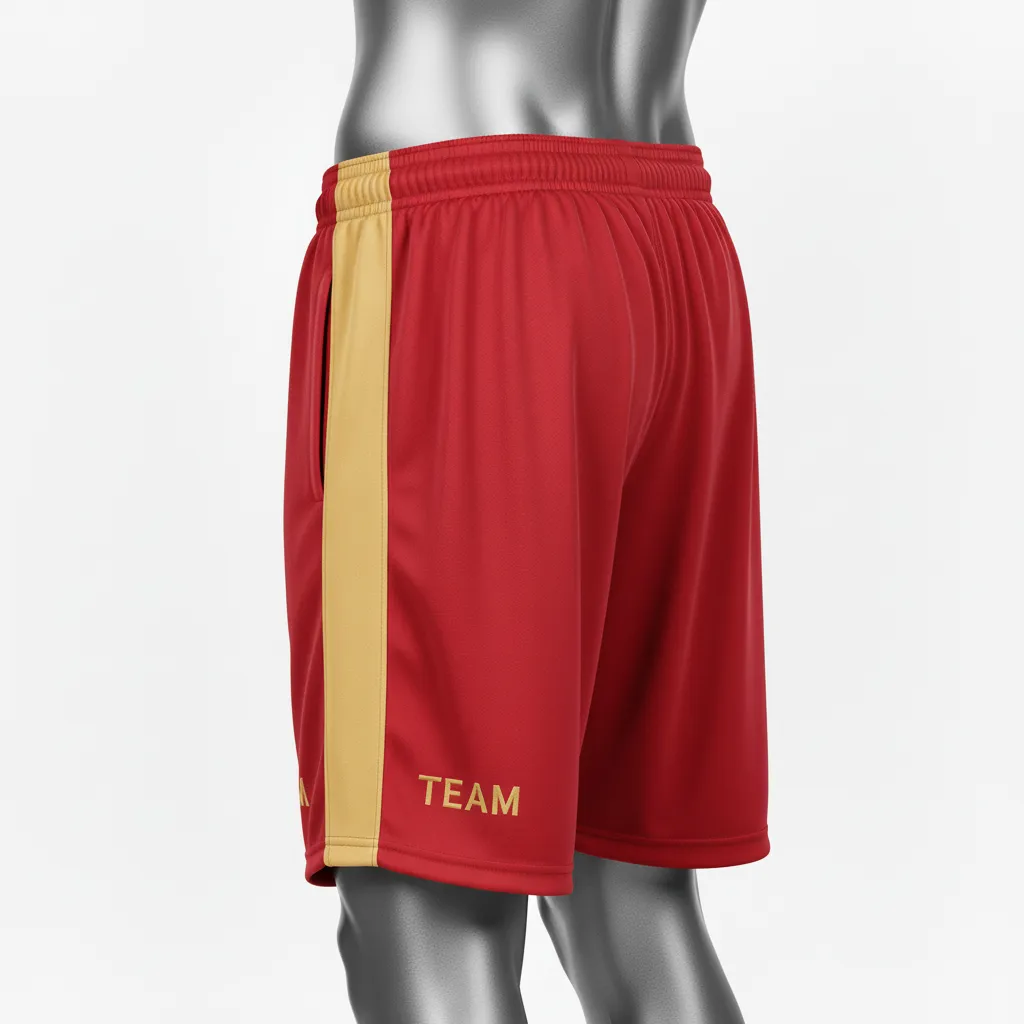 Custom Wrestling Training Shorts - Gold - Cardinal Vegas Side Stripe - Side View - Kinexa Sportswear