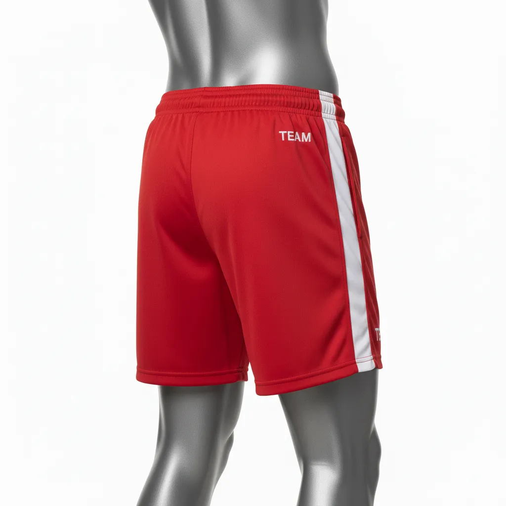 Custom Wrestling Training Shorts - White - Cardinal Side Stripe - Back View - Kinexa Sportswear