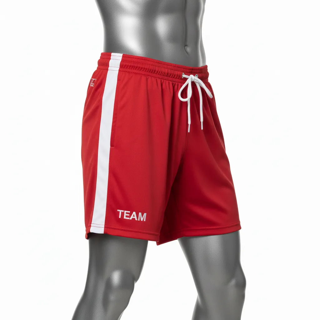 Custom Wrestling Training Shorts - White - Cardinal Side Stripe - Side View - Kinexa Sportswear