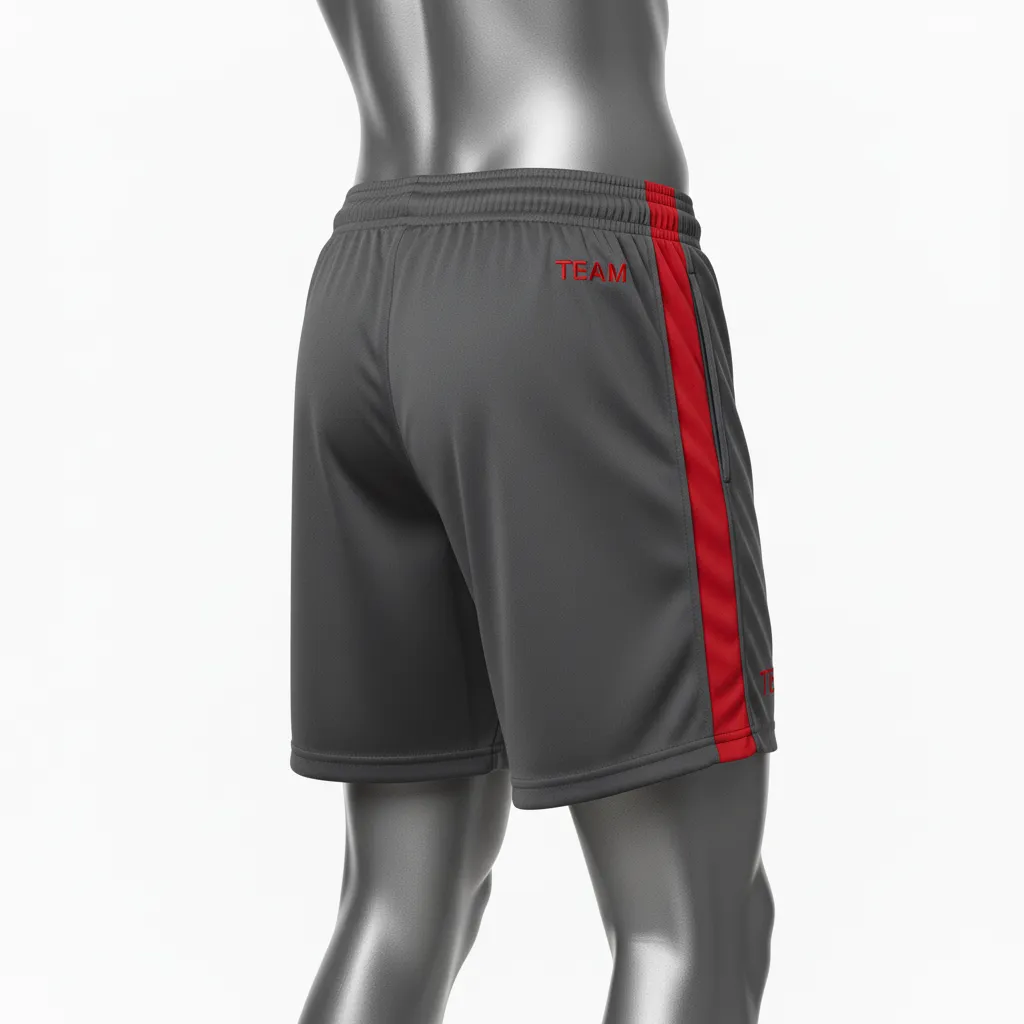 Custom Wrestling Training Shorts - Red - Charcoal Side Panel - Side View - Kinexa Sportswear