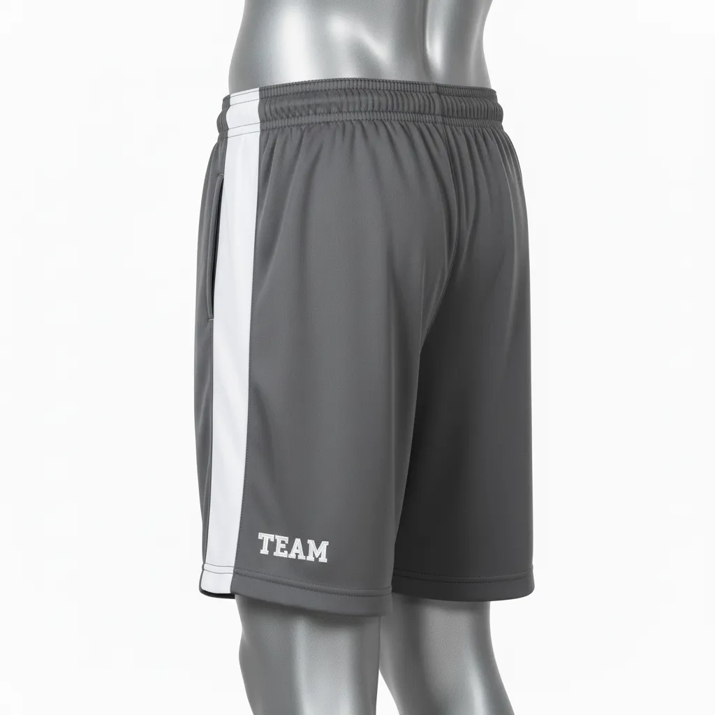 Custom Wrestling Training Shorts - White - Charcoal Side Stripe - Front View - Kinexa Sportswear