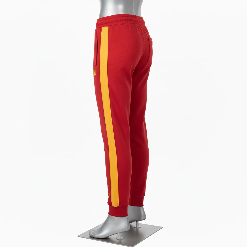 Custom Wrestling Warmup Jogger Pant - Gold - Cardinal Vegas Side Panel - Back View - Kinexa Sportswear