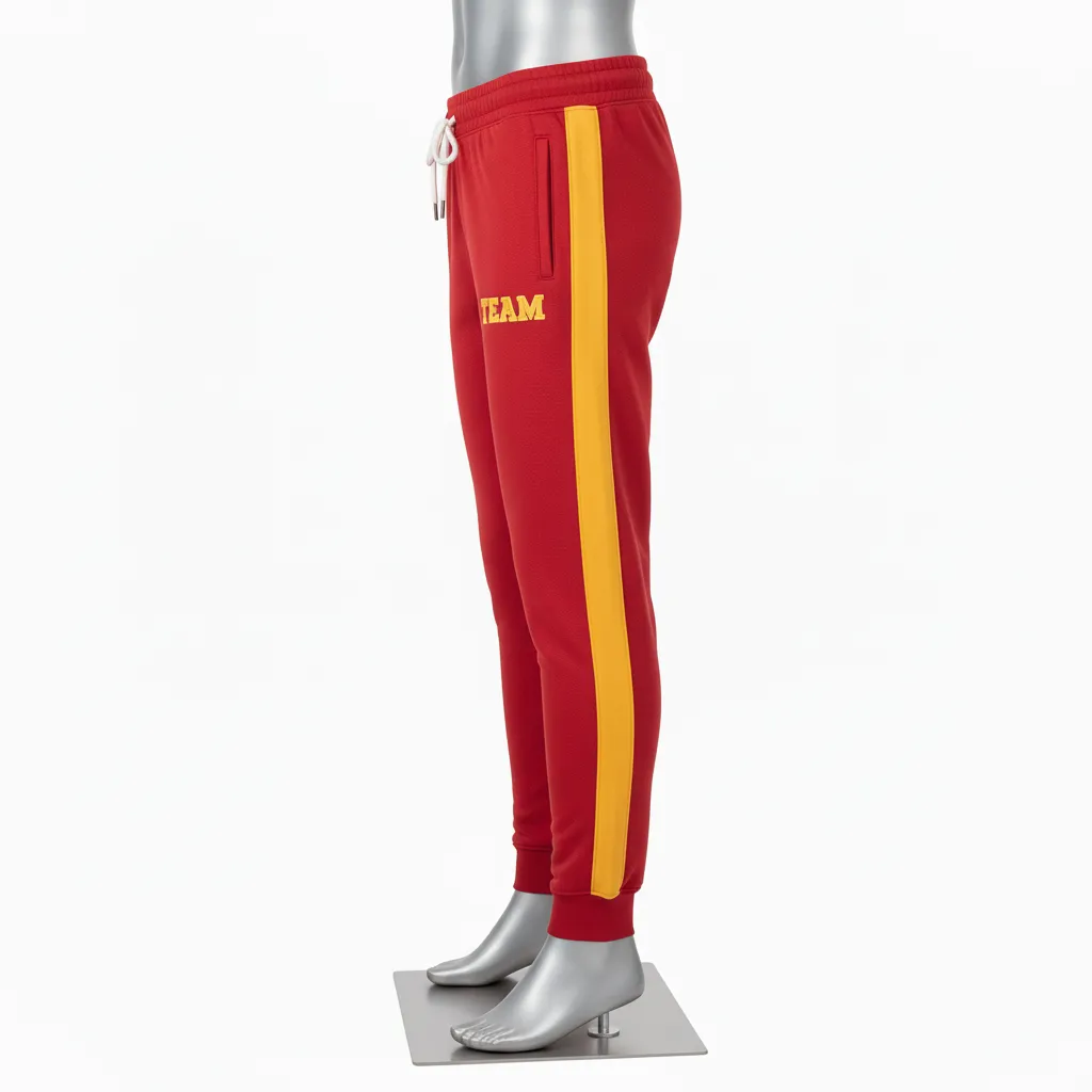 Custom Wrestling Warmup Jogger Pant - Gold - Cardinal Vegas Side Panel - Side View - Kinexa Sportswear