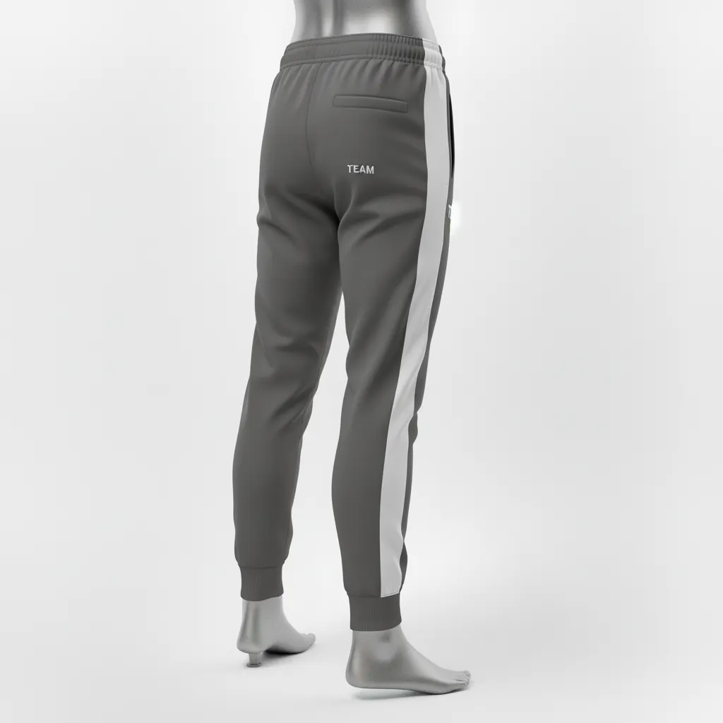 Custom Wrestling Warmup Jogger Pant - White - Charcoal Side Panel - Front View - Kinexa Sportswear