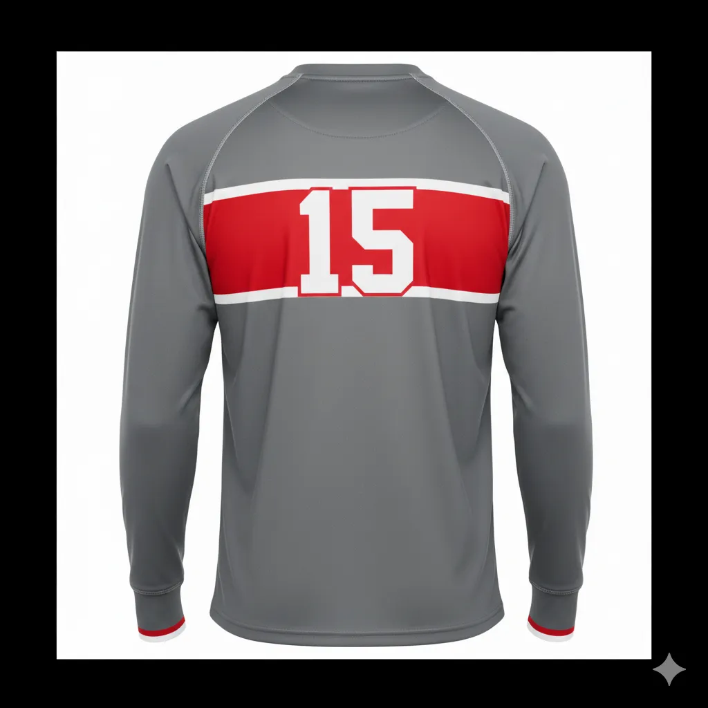 Custom Rugby Long-Sleeve T-Shirt - Back View - KINEXA