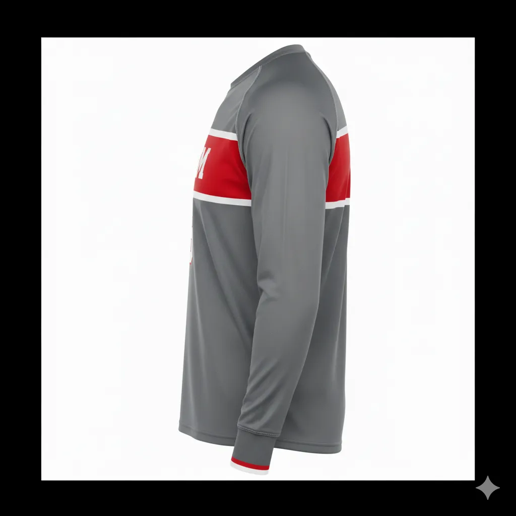 Custom Rugby Long-Sleeve T-Shirt - Side View - KINEXA